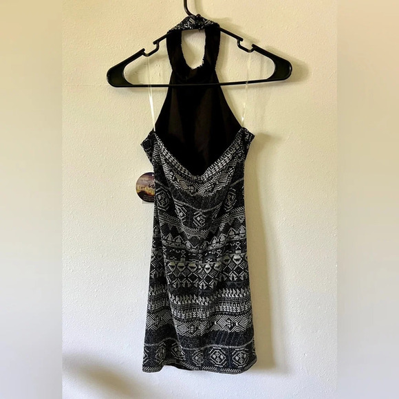 Bebop NWT Metallic Rhinestone Aztech Print Halter Dress - Small - Picture 3 of 6